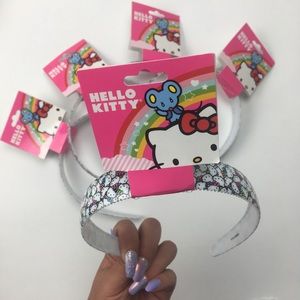 🏷 HELLO KITTY Tooth Comb Headband Bows Size Large Fits Most Adult Sizes